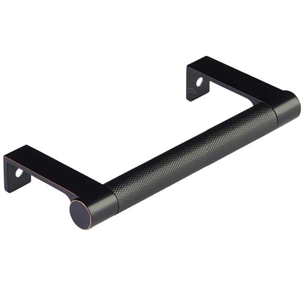 Emtek - Select Cabinet Edge Pull 4-1/4 Inch c-c, Round Edge Stem, Knurled Bar
