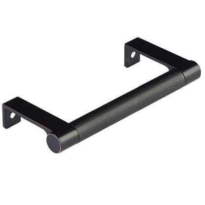 Emtek - Select Cabinet Edge Pull 4-1/4 Inch c-c, Round Edge Stem, Knurled Bar