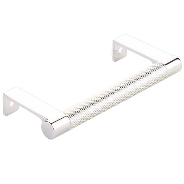 Emtek - Select Cabinet Edge Pull 4-1/4 Inch c-c, Round Edge Stem, Knurled Bar