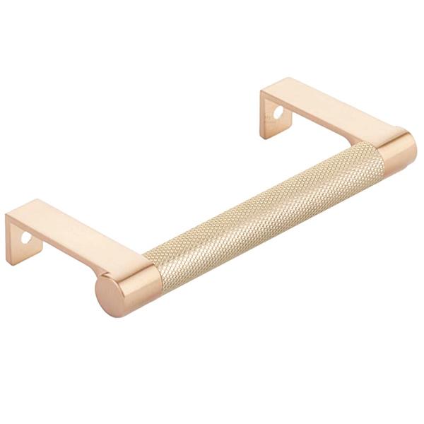 Emtek - Select Cabinet Edge Pull 4-1/4 Inch c-c, Round Edge Stem, Knurled Bar