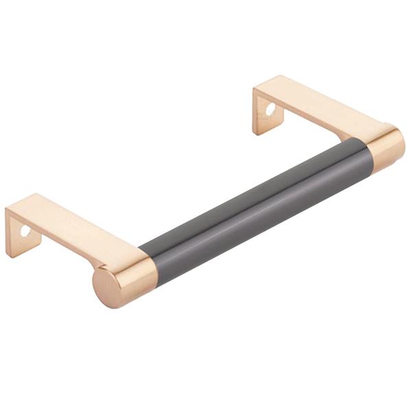 Emtek - Select Cabinet Edge Pull 4-1/4 Inch c-c, Round Edge Stem, Smooth Bar