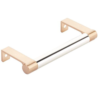 Emtek - Select Cabinet Edge Pull 4-1/4 Inch c-c, Round Edge Stem, Smooth Bar
