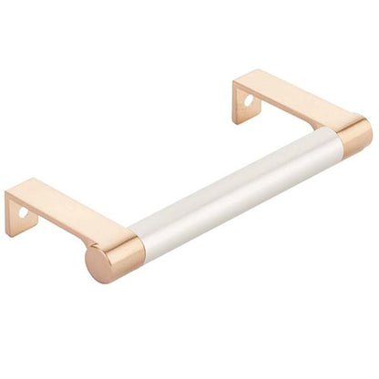 Emtek - Select Cabinet Edge Pull 4-1/4 Inch c-c, Round Edge Stem, Smooth Bar