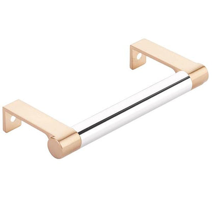 Emtek - Select Cabinet Edge Pull 4-1/4 Inch c-c, Round Edge Stem, Smooth Bar