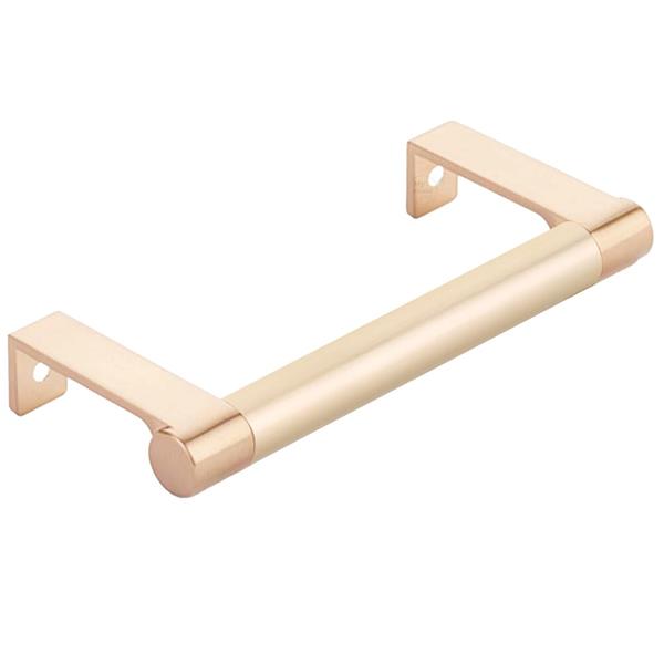 Emtek - Select Cabinet Edge Pull 4-1/4 Inch c-c, Round Edge Stem, Smooth Bar