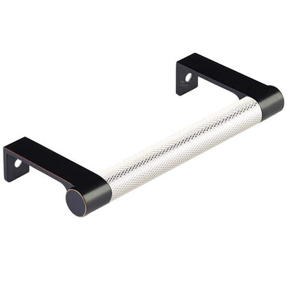 Emtek - Select Cabinet Edge Pull 4-1/4 Inch c-c, Round Edge Stem, Knurled Bar