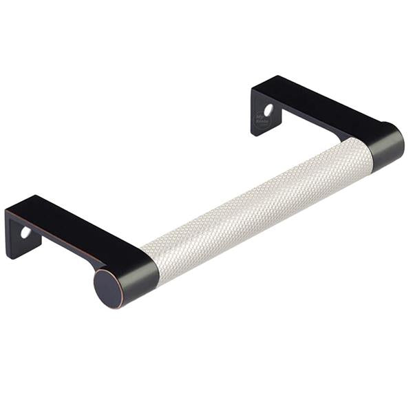 Emtek - Select Cabinet Edge Pull 4-1/4 Inch c-c, Round Edge Stem, Knurled Bar