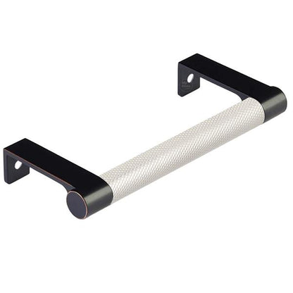 Emtek - Select Cabinet Edge Pull 4-1/4 Inch c-c, Round Edge Stem, Knurled Bar