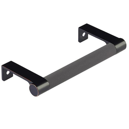 Emtek - Select Cabinet Edge Pull 4-1/4 Inch c-c, Round Edge Stem, Knurled Bar