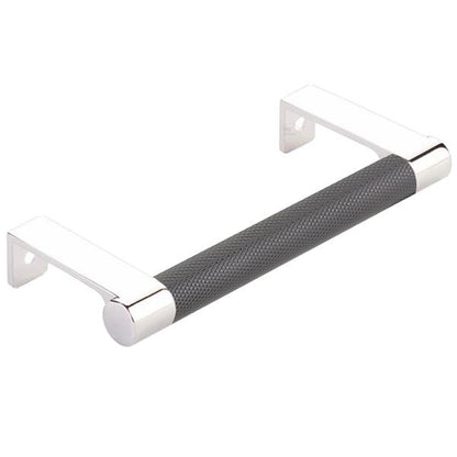 Emtek - Select Cabinet Edge Pull 4-1/4 Inch c-c, Round Edge Stem, Knurled Bar