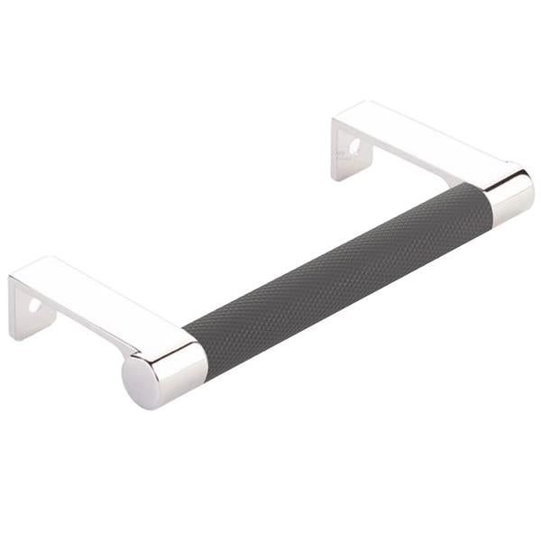 Emtek - Select Cabinet Edge Pull 4-1/4 Inch c-c, Round Edge Stem, Knurled Bar