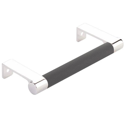 Emtek - Select Cabinet Edge Pull 4-1/4 Inch c-c, Round Edge Stem, Knurled Bar