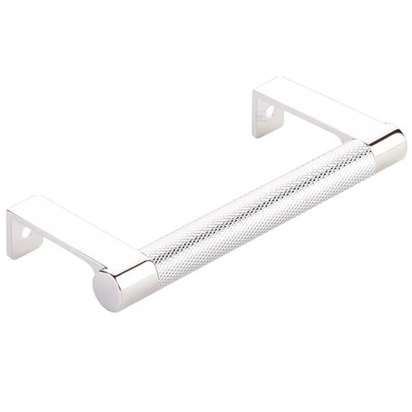 Emtek - Select Cabinet Edge Pull 4-1/4 Inch c-c, Round Edge Stem, Knurled Bar