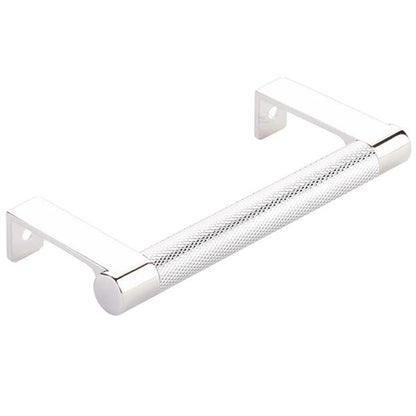 Emtek - Select Cabinet Edge Pull 4-1/4 Inch c-c, Round Edge Stem, Knurled Bar