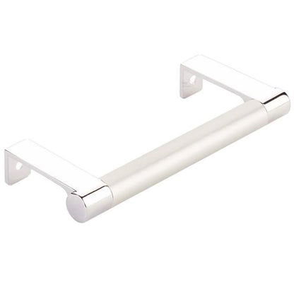 Emtek - Select Cabinet Edge Pull 4-1/4 Inch c-c, Round Edge Stem, Smooth Bar