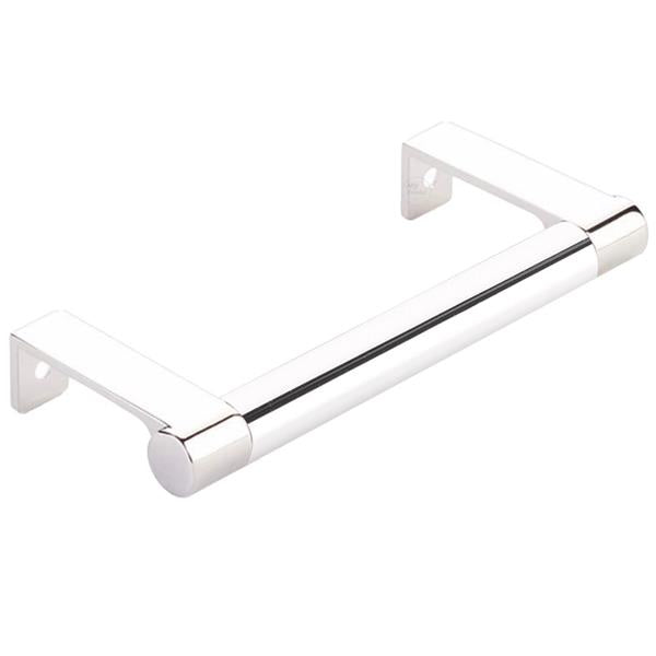 Emtek - Select Cabinet Edge Pull 4-1/4 Inch c-c, Round Edge Stem, Smooth Bar