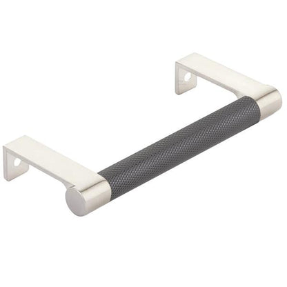 Emtek - Select Cabinet Edge Pull 4-1/4 Inch c-c, Round Edge Stem, Knurled Bar