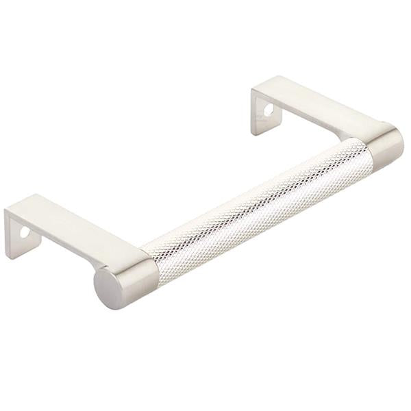 Emtek - Select Cabinet Edge Pull 4-1/4 Inch c-c, Round Edge Stem, Knurled Bar