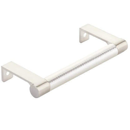 Emtek - Select Cabinet Edge Pull 4-1/4 Inch c-c, Round Edge Stem, Knurled Bar