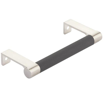 Emtek - Select Cabinet Edge Pull 4-1/4 Inch c-c, Round Edge Stem, Knurled Bar