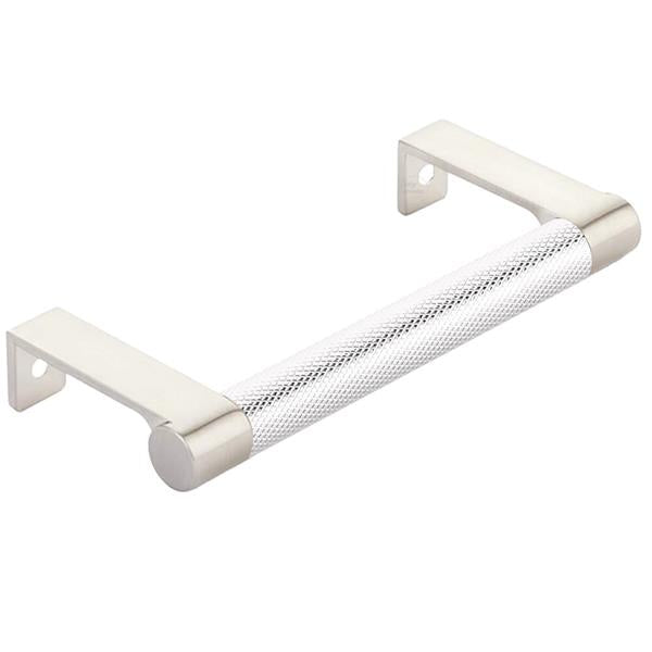 Emtek - Select Cabinet Edge Pull 4-1/4 Inch c-c, Round Edge Stem, Knurled Bar