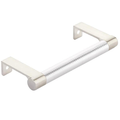 Emtek - Select Cabinet Edge Pull 4-1/4 Inch c-c, Round Edge Stem, Knurled Bar