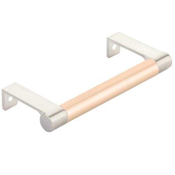 Emtek - Select Cabinet Edge Pull 4-1/4 Inch c-c, Round Edge Stem, Smooth Bar