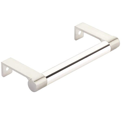 Emtek - Select Cabinet Edge Pull 4-1/4 Inch c-c, Round Edge Stem, Smooth Bar