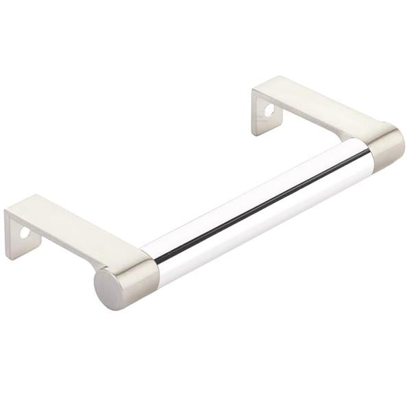 Emtek - Select Cabinet Edge Pull 4-1/4 Inch c-c, Round Edge Stem, Smooth Bar