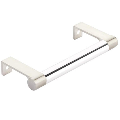 Emtek - Select Cabinet Edge Pull 4-1/4 Inch c-c, Round Edge Stem, Smooth Bar