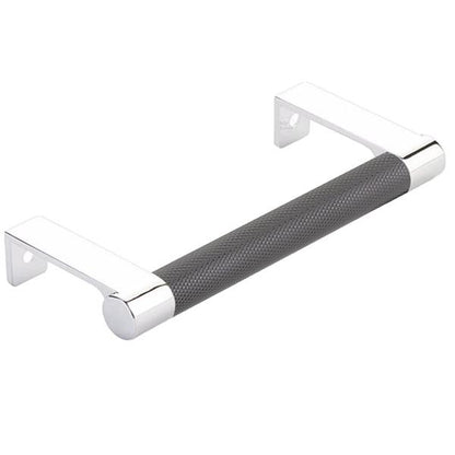 Emtek - Select Cabinet Edge Pull 4-1/4 Inch c-c, Round Edge Stem, Knurled Bar