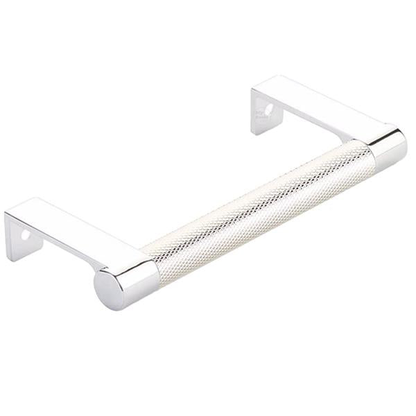 Emtek - Select Cabinet Edge Pull 4-1/4 Inch c-c, Round Edge Stem, Knurled Bar