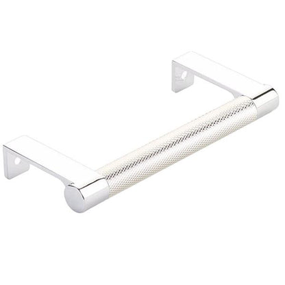 Emtek - Select Cabinet Edge Pull 4-1/4 Inch c-c, Round Edge Stem, Knurled Bar