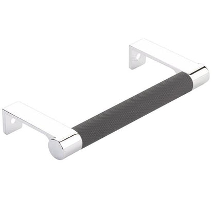 Emtek - Select Cabinet Edge Pull 4-1/4 Inch c-c, Round Edge Stem, Knurled Bar