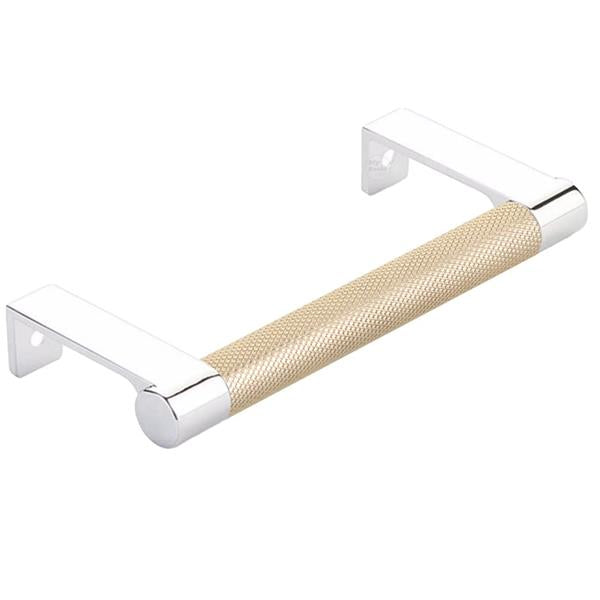Emtek - Select Cabinet Edge Pull 4-1/4 Inch c-c, Round Edge Stem, Knurled Bar