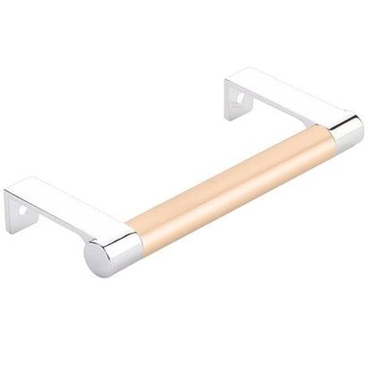 Emtek - Select Cabinet Edge Pull 4-1/4 Inch c-c, Round Edge Stem, Smooth Bar