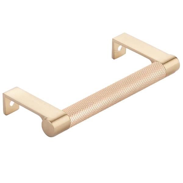 Emtek - Select Cabinet Edge Pull 4-1/4 Inch c-c, Round Edge Stem, Knurled Bar