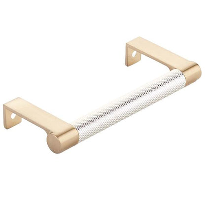 Emtek - Select Cabinet Edge Pull 4-1/4 Inch c-c, Round Edge Stem, Knurled Bar