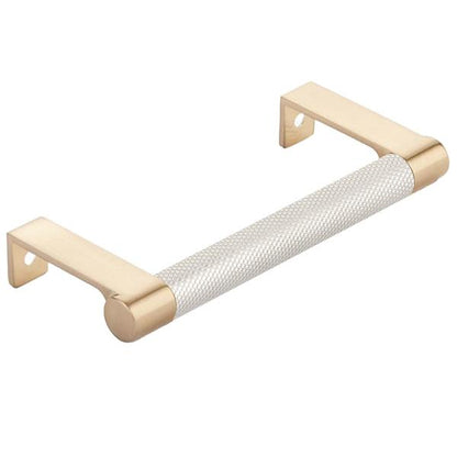 Emtek - Select Cabinet Edge Pull 4-1/4 Inch c-c, Round Edge Stem, Knurled Bar