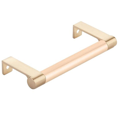 Emtek - Select Cabinet Edge Pull 4-1/4 Inch c-c, Round Edge Stem, Smooth Bar