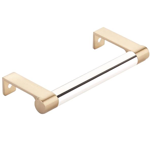 Emtek - Select Cabinet Edge Pull 4-1/4 Inch c-c, Round Edge Stem, Smooth Bar