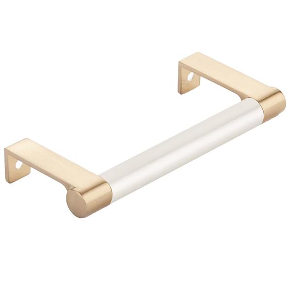 Emtek - Select Cabinet Edge Pull 4-1/4 Inch c-c, Round Edge Stem, Smooth Bar
