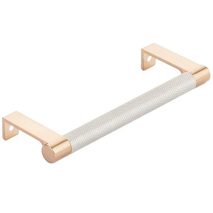 Emtek - Select Cabinet Edge Pull 5-1/4 Inch c-c, Round Edge Stem, Knurled Bar