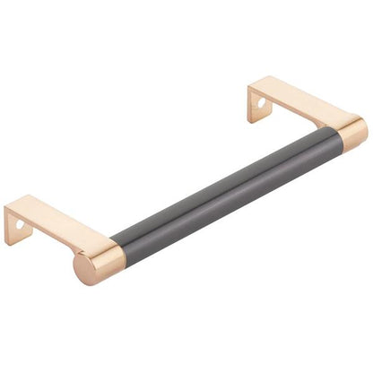 Emtek - Select Cabinet Edge Pull 5-1/4 Inch c-c, Round Edge Stem, Smooth Bar