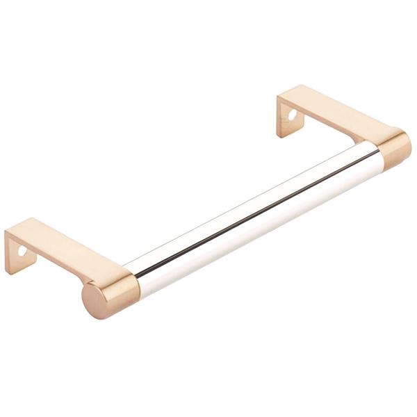 Emtek - Select Cabinet Edge Pull 5-1/4 Inch c-c, Round Edge Stem, Smooth Bar