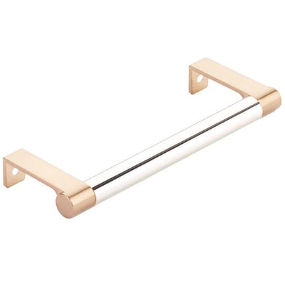 Emtek - Select Cabinet Edge Pull 5-1/4 Inch c-c, Round Edge Stem, Smooth Bar