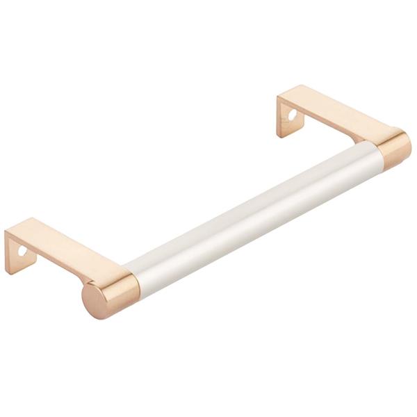 Emtek - Select Cabinet Edge Pull 5-1/4 Inch c-c, Round Edge Stem, Smooth Bar