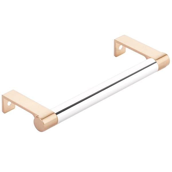 Emtek - Select Cabinet Edge Pull 5-1/4 Inch c-c, Round Edge Stem, Smooth Bar