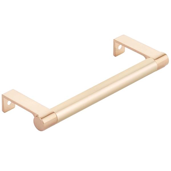 Emtek - Select Cabinet Edge Pull 5-1/4 Inch c-c, Round Edge Stem, Smooth Bar