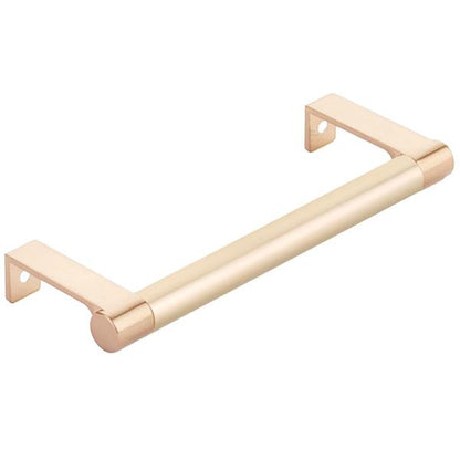 Emtek - Select Cabinet Edge Pull 5-1/4 Inch c-c, Round Edge Stem, Smooth Bar